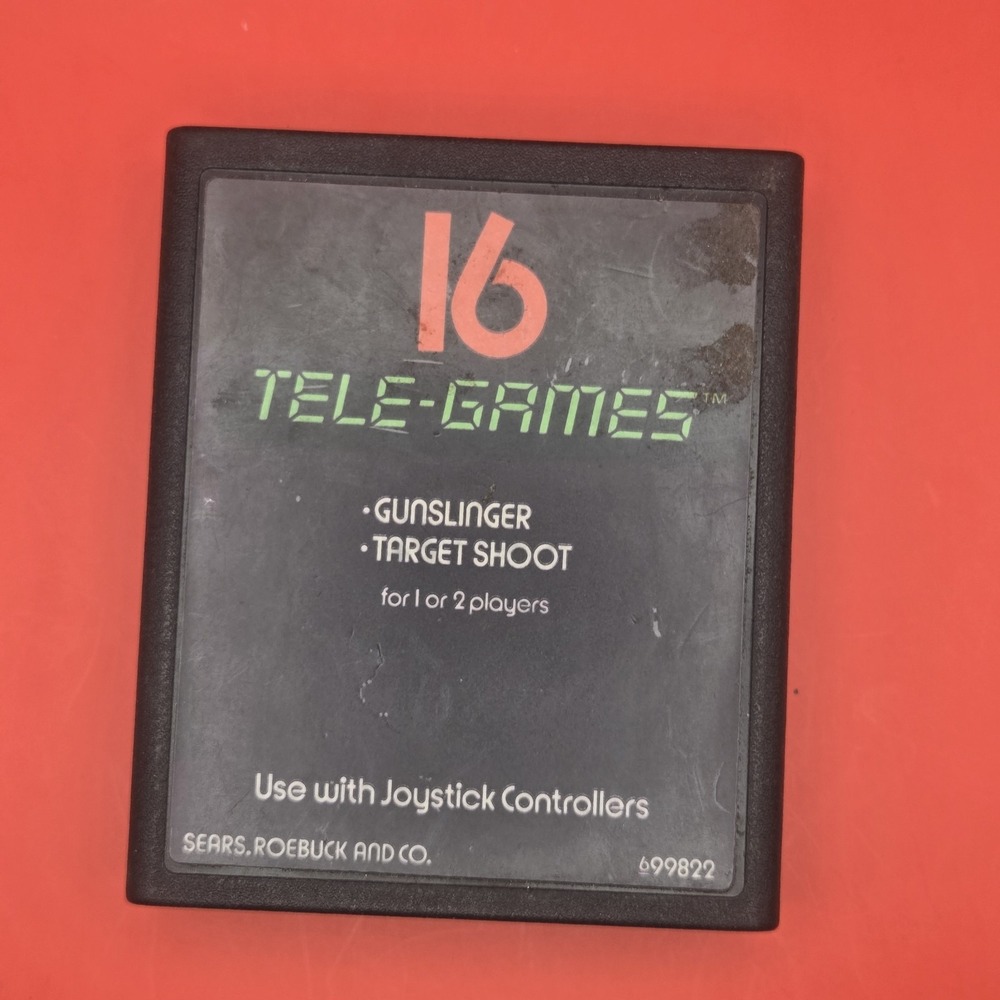 Sears Gunslinger Video Game Atari 2600 OS Black Good 1978 Tele-Games Untested